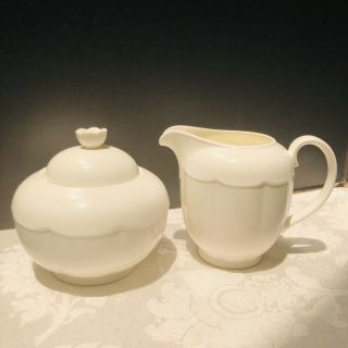 Villeroy Boch Mettlach White Bone China Sugar Creamer Set Cottage Porcelain