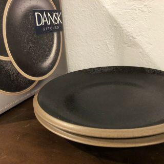 Set Of 2 Dansk Santiago Black Dinner Plates 10 1/4 "