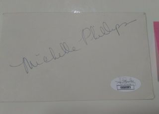Michelle Phillips Signed 3 " X5 " Index Card Jsa Authenticated