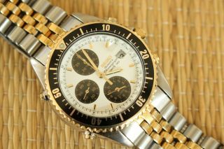 Seiko 7t32 - 7039 Sports 150 Diver Panda Dial Steel Gold Chronograph Watch Box Set