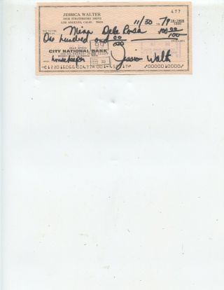 Actress " Jessica Walter " Signed Check (1975 Emmy Award Winner)
