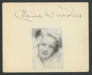 Claire Windsor (1892 - 1972) Signed Album Page | Silent Film Actress - Autograph