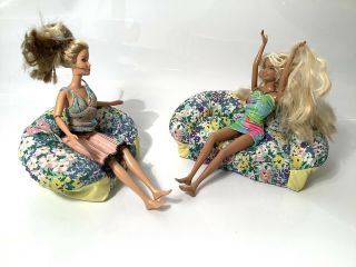 Barbie Dream House Fabric Sofa And Love Chair Vintage