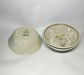 3 Royal Doulton Lambeth Stoneware Double Line Sandsprite Cereal Bowls