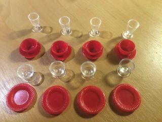 Sindy/barbie Size Kitchen Tea Set:cups,  Saucers,  Plates,  Glasses &dessert Dishes