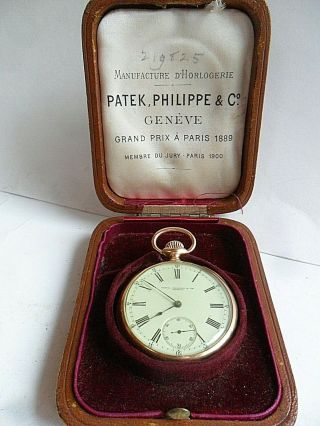 Antique 18k Solid Gold 1902 Patek Philippe O/f Swiss Pocket Watch,  Box 4 Repair