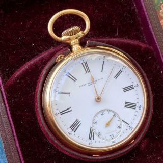 Patek Philippe 18kt Rose Gold Antique Pocket Watch 100 Box Papers 46mm