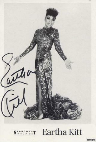 Actress Singer Eartha Kitt Signed Photo Autograph Emperors Groove Santa Baby