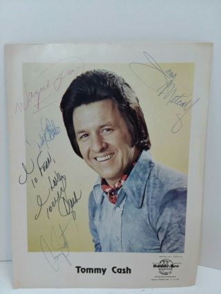 Tommy Cash Country Music Signed Autograph Promo Photo 8x10 & Band