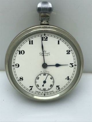 Smiths Deluxe Military Issue Vintage Pocket Watch 15 Jewels 2