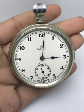 Smiths Deluxe Military Issue Vintage Pocket Watch 15 Jewels 3