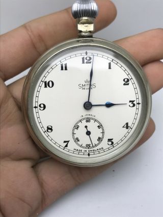 Smiths Deluxe Military Issue Vintage Pocket Watch 15 Jewels 4