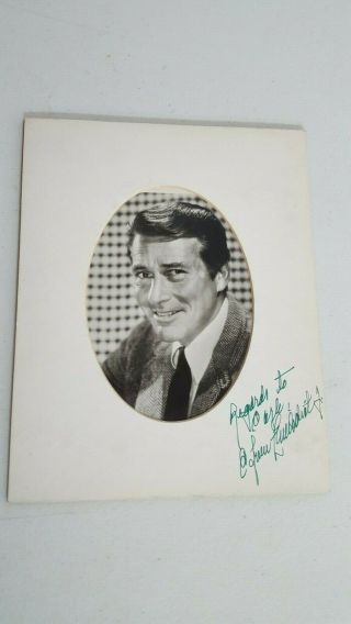 Efrem Zimbalist Jr Publicity Closeup Photo Signed Matted Black And White 1709