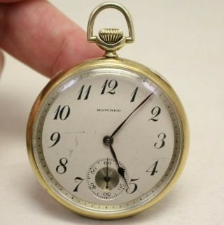 Vintage 14kt Solid Gold E.  Howard Watch Co.  17j Open Face Pocket Watch