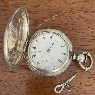 1872 American Waltham Model 1857 11 Jewel Sterling Silver Key Wind Pocket Watch