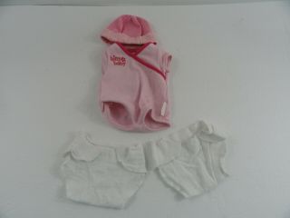 Bitty Baby Pink Romper Hat 2 Flannel Diapers American Girl Doll