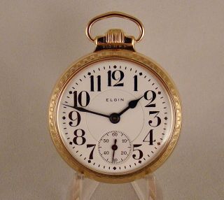 Elgin " B.  W.  Raymond " 19j 10k Gold Filled Open Face 16s Railroad Pocket Watch