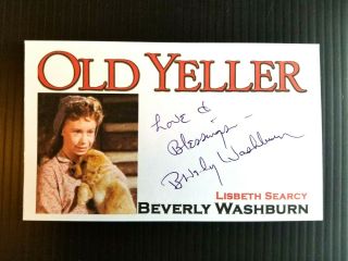 " Old Yeller " Beverly Washburn Autographed 3x5 Index Card