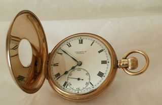 J W Benson 9ct Gold Pocket Watch 1925