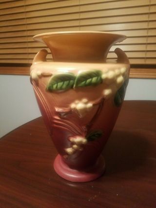 Vntage Roseville Pottery Double Handle Vase 1v2 - 8