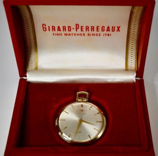 14k Solid Gold Girard Perregaux 17 Jewel Presentation Pocket Watch