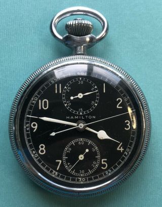Vintage 1942 Hamilton Wwii Chronograph Watch,  Model 23,  See Details