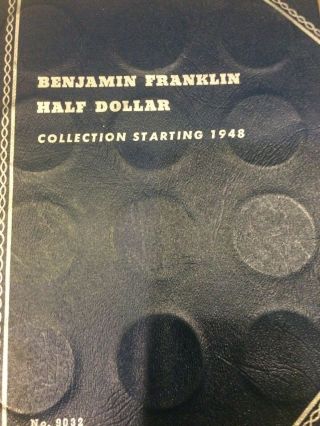 Franklin Half Dollars Full Set Of (35) Silver Coins In Whitman Folder