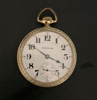 Hamilton 950 23 Jewel 14k Gold Filled Railroad Rr Pocket Watch