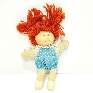 Vintage 1978 1983 Mini Cabbage Patch Doll Red Hair Blue Eyes Polka Dot 5 