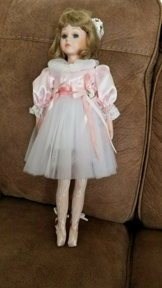Geppeddo Vintage Porcelain Ballerina 16 " Doll