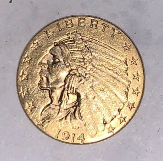 1914 $2.  50 Indian Head Quarter Eagle Coin