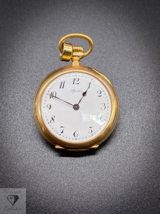 Vintage Tiffany & Co.  Tri - Signed 18k Solid Gold Pendant Pocket Watch 28mm (186)