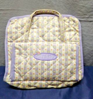 American Girl Doll Bitty Baby Lavender & Yellow Diaper Bag W/fold Out Change Pad