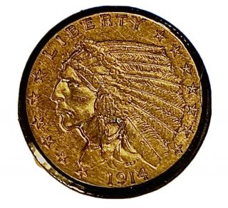 1914 $2.  50 Indian Head Quarter Eagle Gold Semikey Date Real Coin You Grade