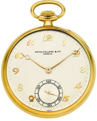 Vintage Patek Philippe 18k Yellow Gold Pocket Watch