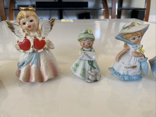 Porcelain Dolls February Cute Antique Gift Set Of 5 3