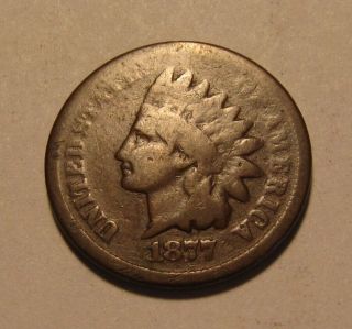 1877 Indian Head Cent Penny - Good,  Detail - 120sa