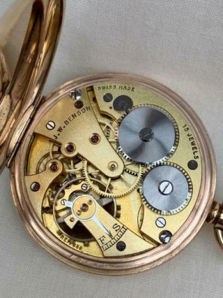 Quality J.  W.  Benson Solid 9 Carat Gold Gentleman ' s Pocket Watch. 4