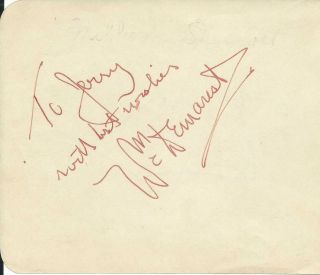 William Demarest & Vintage Hand Signed Autographed Album Page