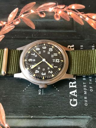 Vietnam issued to US military 1971 Hamilton men ' s watch,  GGW113,  Hack caliber 685 2
