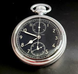 Hamilton Model 23 Military Chronograph 992b Chronometer Based W/ Bonus,  Serviced