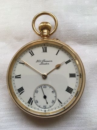 Vintage J.  W.  Benson 9ct Gold Gentleman’s Pocket Watch With Case 2