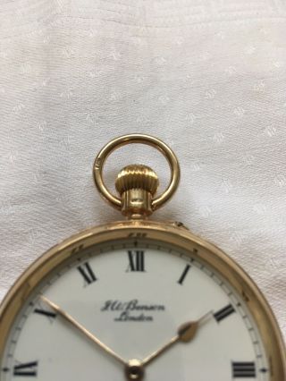 Vintage J.  W.  Benson 9ct Gold Gentleman’s Pocket Watch With Case 4