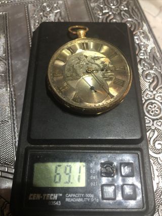 Vintage M.  I.  Tobias & Co K18 Gold Pocket Watch.  Parts Or Scrap