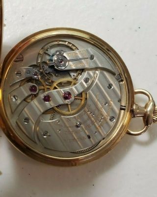 18k Patek Philippe Matte Gold Guilloche Dial,  Pocket Watch 18 Jewels 1910
