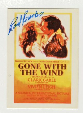 Rand Brooks Gone With The Wind Gwtw Autograph Hand Signed Trading Card