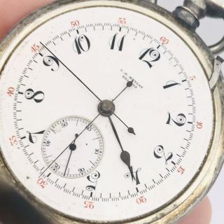 Swiss CH Meylan rattrapante Split Second Chronograph pocket watch 6