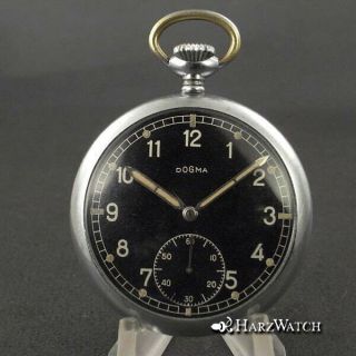 Dogma Wwii Dienstuhr Heer German Mens Pocketwatch Ca.  1942