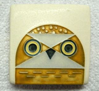 Motawi Tileworks Owlet 3 " X 3 " Polychrome Art Tile Dard Hunter