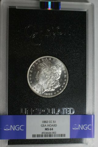 1882 Cc Gsa Morgan Silver Dollar Ngc Ms64 Blast White
